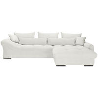 ECKSOFA Creme Cord  - Chromfarben/Creme, KONVENTIONELL, Textil/Metall (335/225cm) - Carryhome