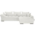 ECKSOFA Creme Cord  - Chromfarben/Creme, KONVENTIONELL, Textil/Metall (335/225cm) - Carryhome
