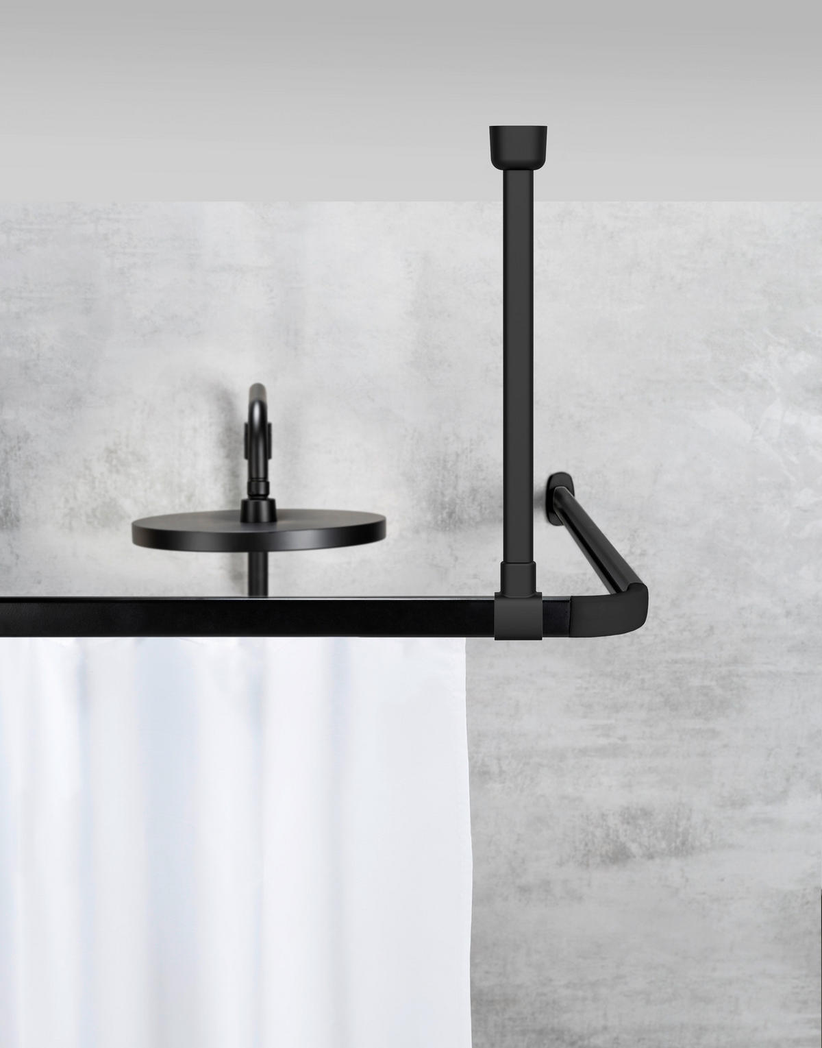 DUSCHSTANGE - Schwarz, KONVENTIONELL, Metall (3,5/57cm) - Schöner Wohnen