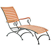 BÄDERLIEGE 65/89/137 cm Eukalyptusholz  - Naturfarben, ROMANTIK / LANDHAUS, Holz/Metall (65/89/137cm) - Gardenson