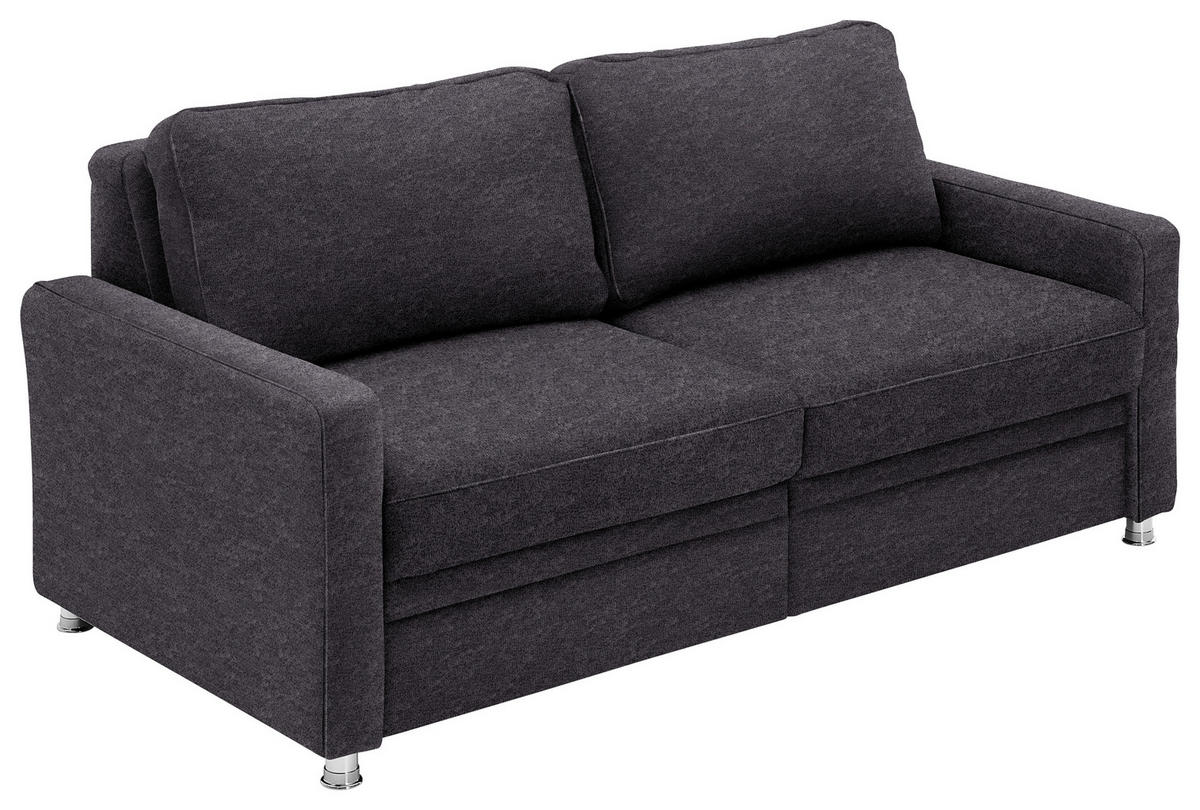SCHLAFSOFA Dunkelgrau  - Dunkelgrau, KONVENTIONELL, Textil/Metall (206/90/100cm) - Beldomo Style