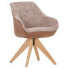 ARMLEHNSTUHL  in Chenille, Lederlook  - Weiss/Eichefarben, Modern, Holz/Textil (60/83/65cm) - Novel
