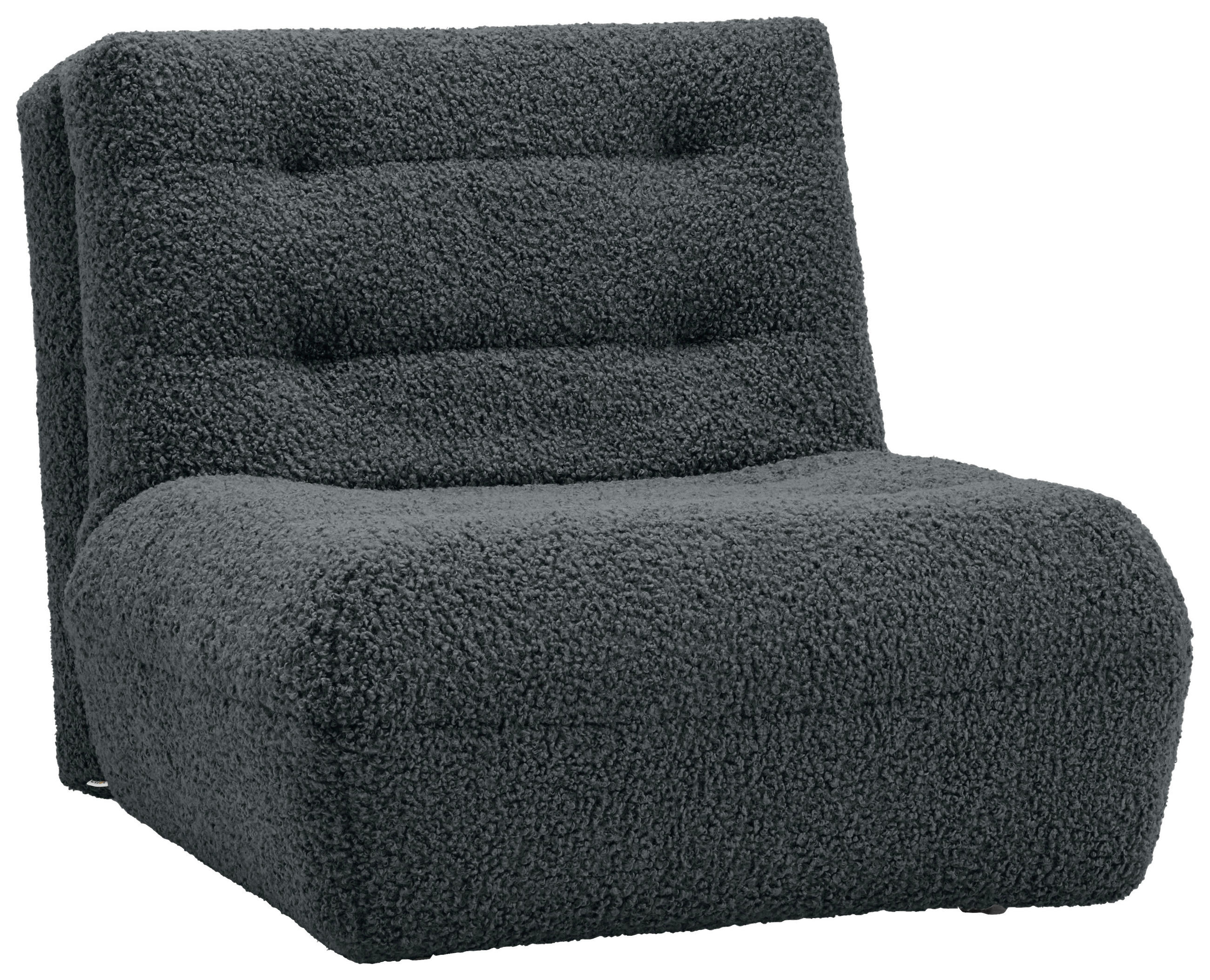 SCHLAFSESSEL Teddystoff Anthrazit    - Anthrazit/Schwarz, KONVENTIONELL, Kunststoff/Textil (90/85/100cm) - Carryhome