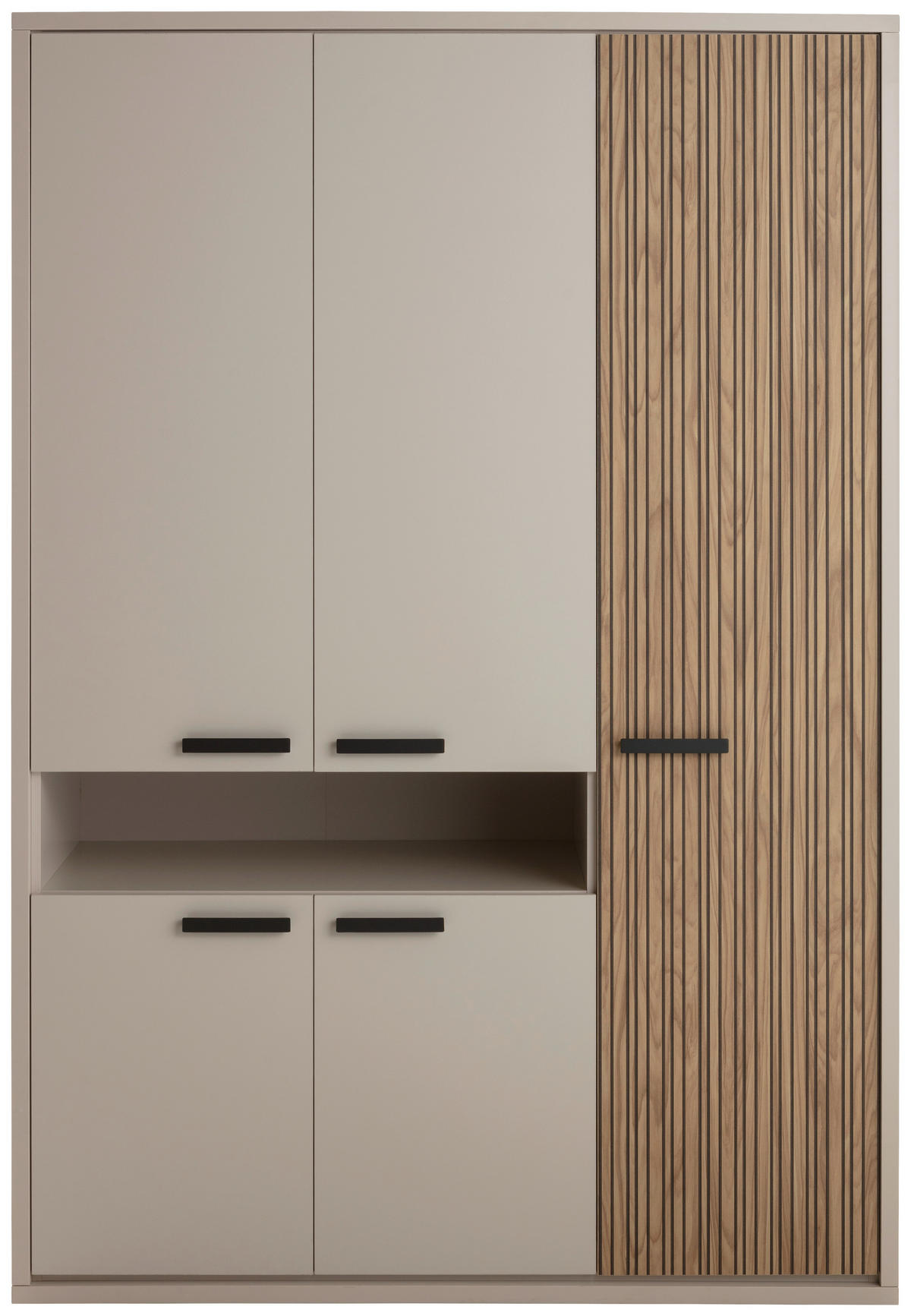 DREHTÜRENSCHRANK  in Kaschmir  - Kaschmir/Anthrazit, KONVENTIONELL, Holzwerkstoff/Metall (147/217/63cm) - Xora