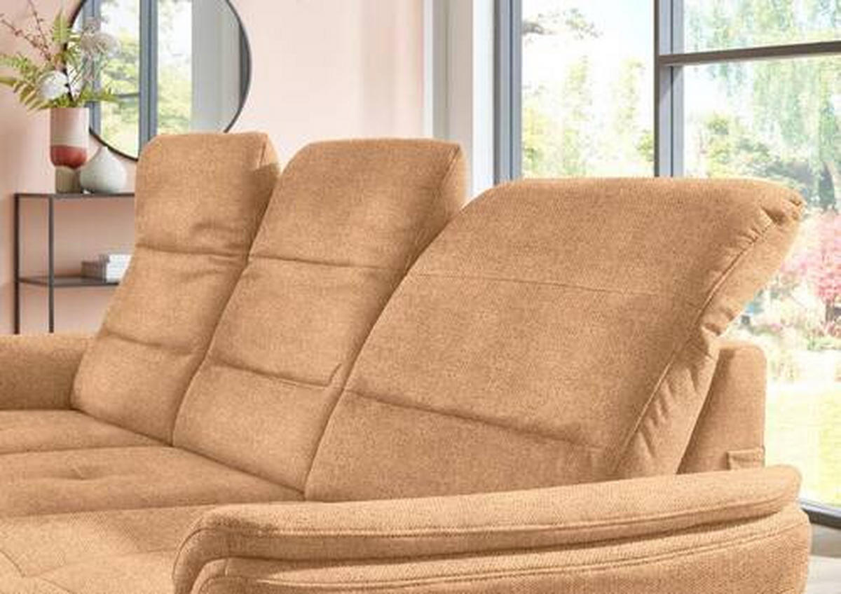 ECKSOFA in Flachgewebe Currygelb  260/181 cm  - Currygelb/Schwarz, KONVENTIONELL, Textil/Metall (260/181cm) - Beldomo Speed