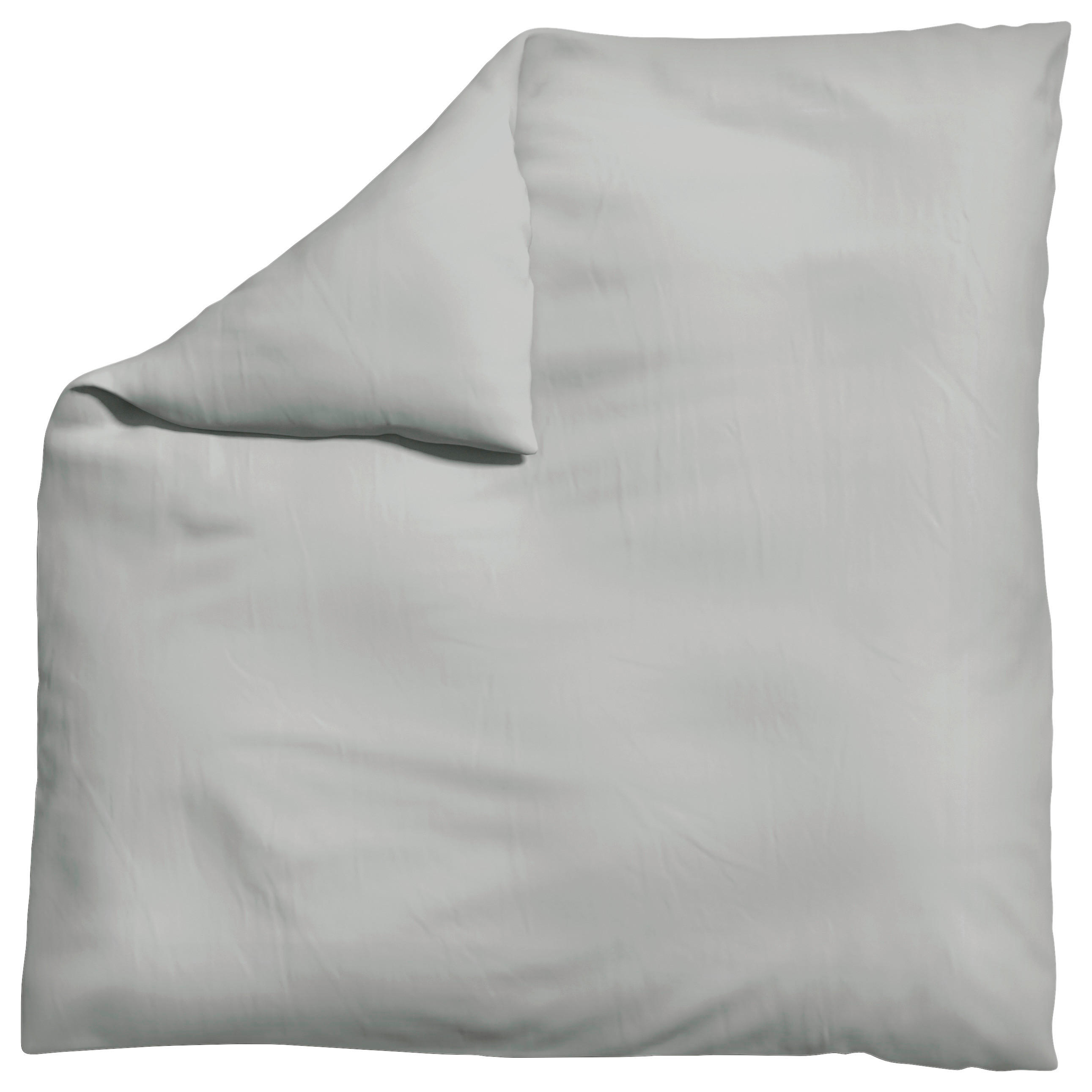 Schlafgut Bettdeckenbezug Woven Satin Hellgrau 200x200 cm