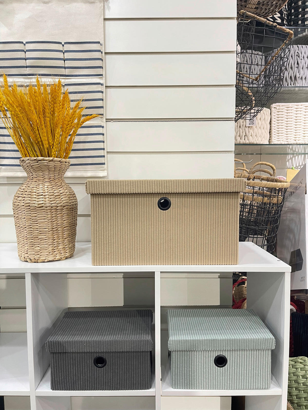 KUTIJA ZA ODLAGANJE  38/27/38 cm       - svetlosiva, Osnovno, tekstil (38/27/38cm)