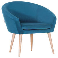SESSEL in Flachgewebe Petrol  - Petrol/Naturfarben, Design, Holz/Textil (73/73/66cm) - Carryhome