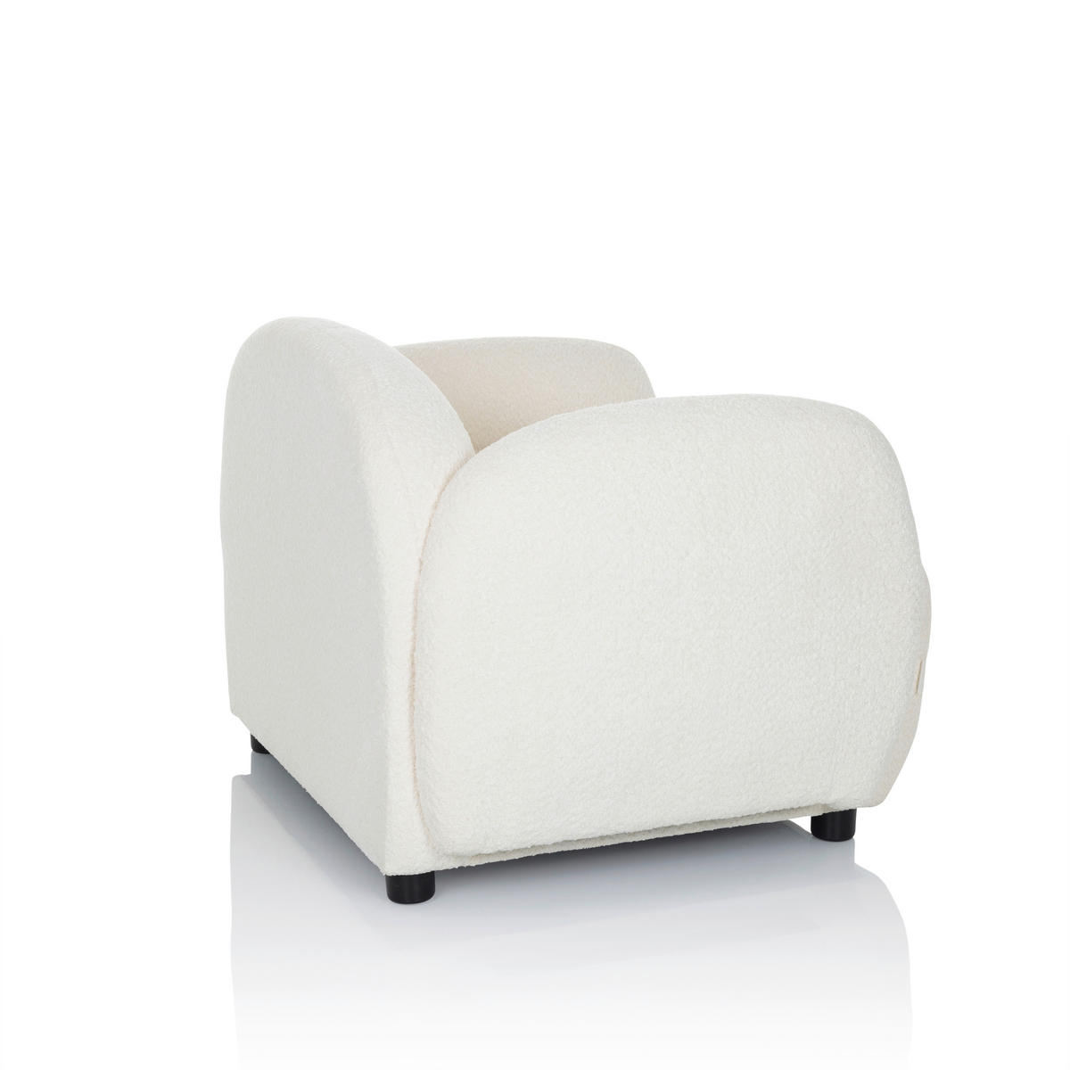 LOUNGESESSEL Bouclé Weiß    - Schwarz/Weiß, MODERN, Kunststoff/Textil (87/65/76cm) - MID.YOU