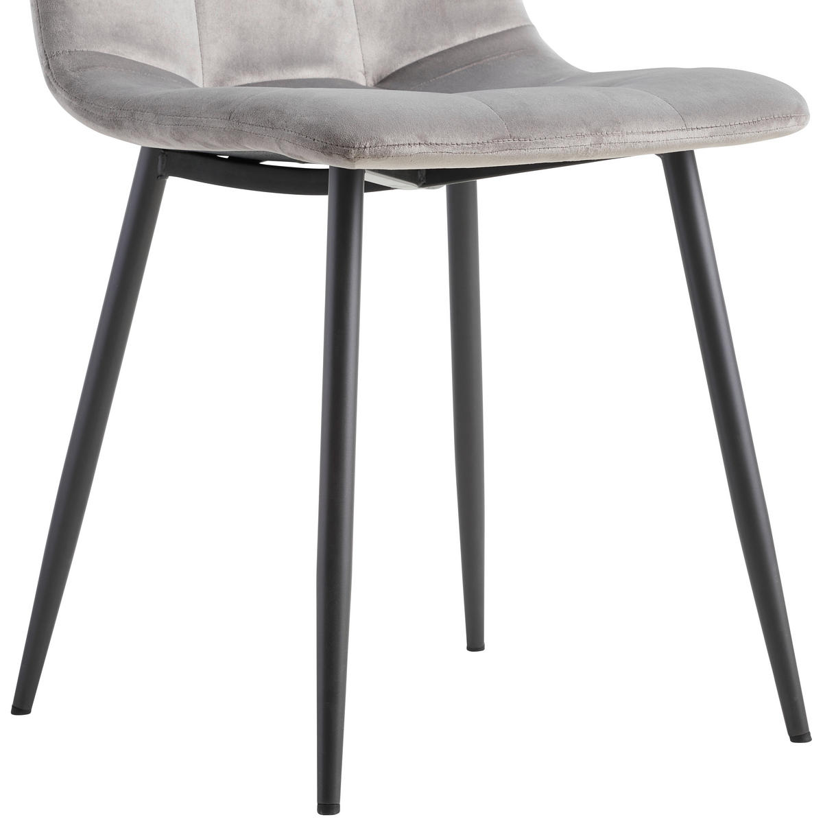 STUHL Samt Grau  - Grau, MODERN, Textil/Metall (44/87/54cm) - P & B