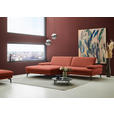 ECKSOFA  in Chenille, Flachgewebe Terracotta  180/284 cm  - Terracotta/Schwarz, Design, Textil/Metall (180/284cm) - Dieter Knoll