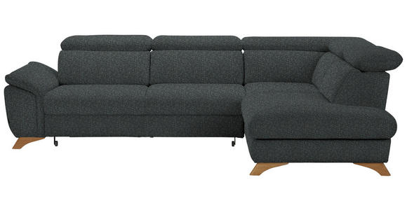 ECKSOFA in Chenille Grau  - Eichefarben/Grau, MODERN, Holz/Textil (287/212cm) - Valnatura