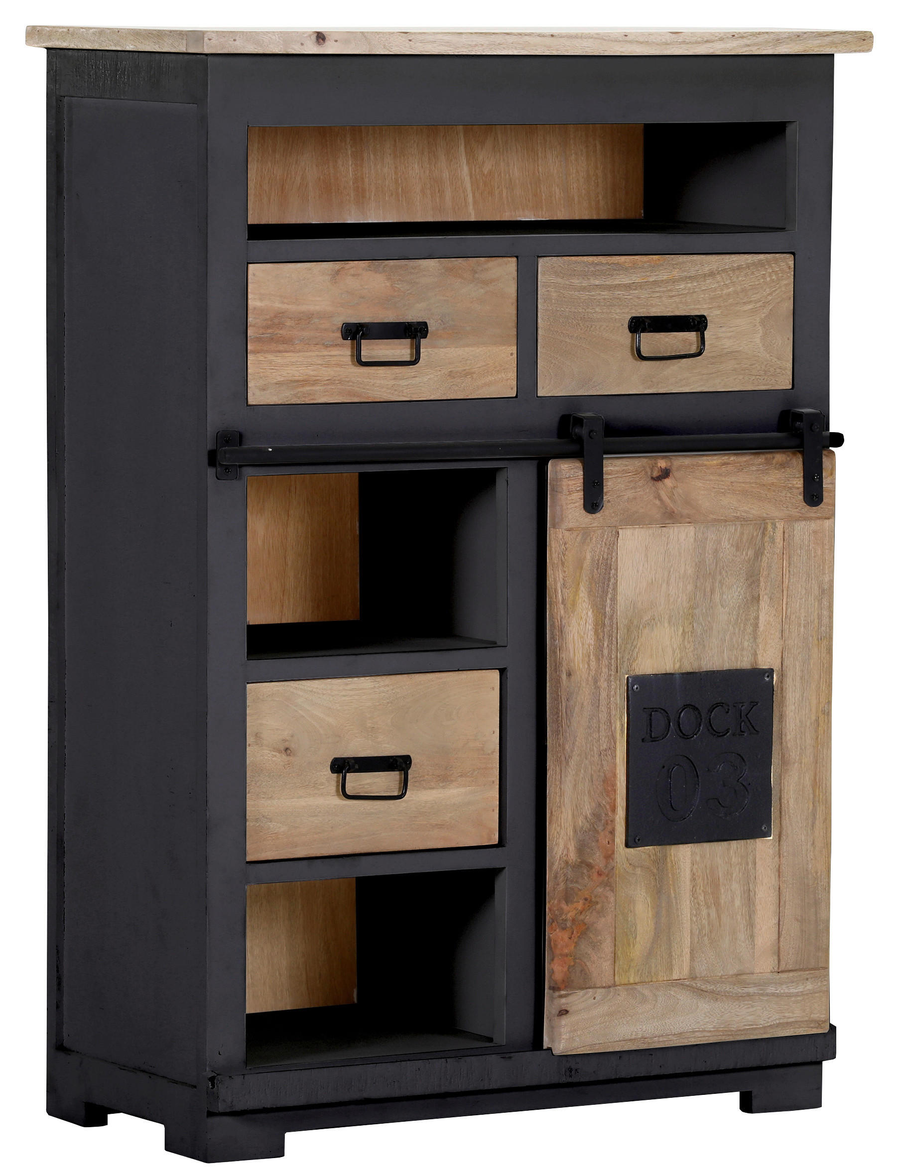 HIGHBOARD 90/130/45 cm  in Anthrazit, Braun, Naturfarben  - Anthrazit/Schwarz, LIFESTYLE, Holz/Holzwerkstoff (90/130/45cm) - Landscape