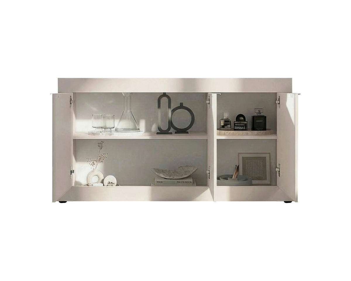 SIDEBOARD  in 160/86/43 cm  - Kaschmir/Schwarz, Design, Holzwerkstoff/Kunststoff (160/86/43cm) - MID.YOU