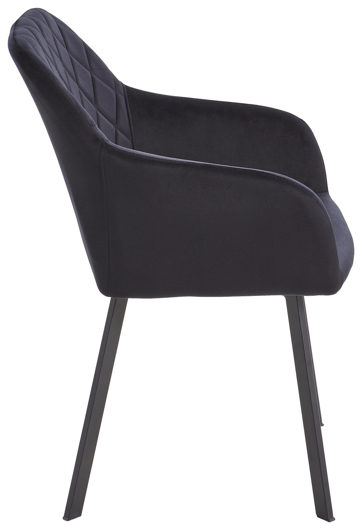 ARMLEHNSTUHL  in Eisen Samt  - Schwarz, MODERN, Holz/Textil (54/87/64cm) - Livetastic