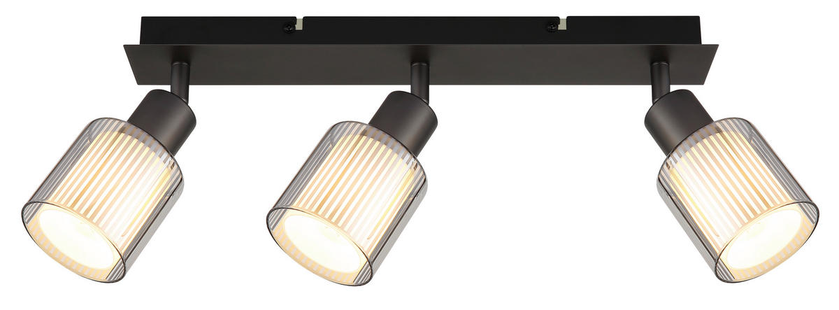 STRAHLER 41/8/18,6 cm   - Schwarzchrom/Weiß, Basics, Glas/Metall (41/8/18,6cm) - Globo