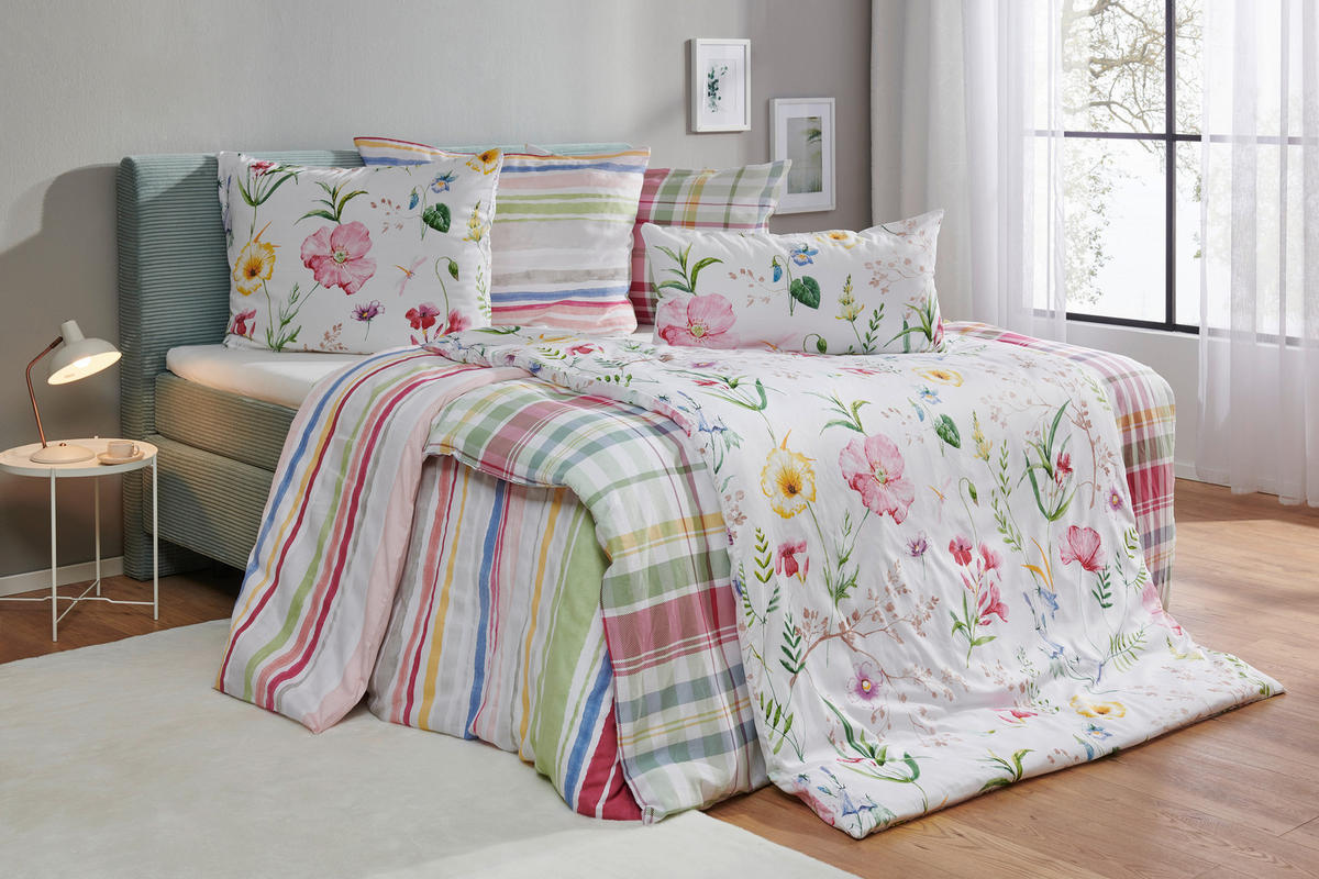 POSTEĽNÁ BIELIZEŇ, satén, viacfarebná, 140/200 cm - viacfarebná, Konventionell, textil (140/200cm) - Esposa