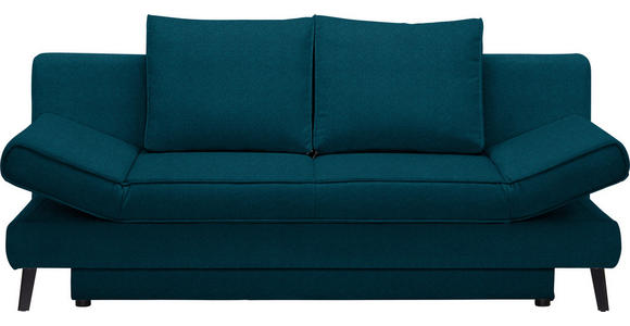 SCHLAFSOFA Petrol  - Petrol/Schwarz, Design, Textil/Metall (200/85/90cm) - Novel