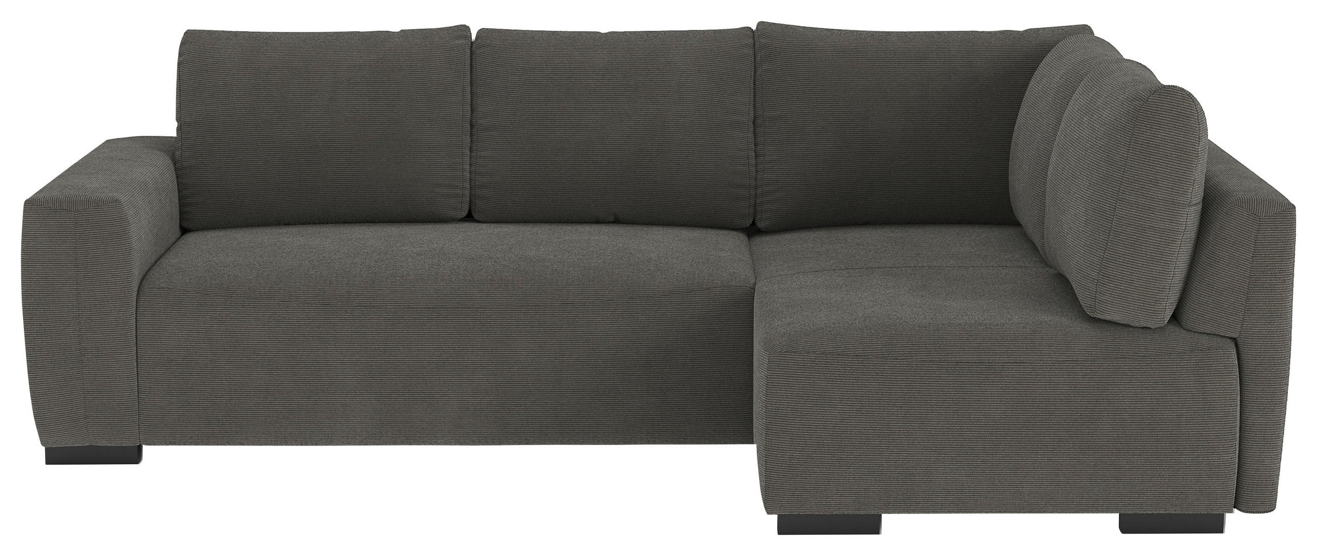 ECKSOFA  in Cord Anthrazit  - Anthrazit/Schwarz, Trend, Kunststoff/Textil (252/170cm) - MID.YOU