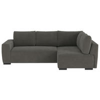 ECKSOFA  in Cord Anthrazit  - Anthrazit/Schwarz, Trend, Kunststoff/Textil (252/170cm) - MID.YOU