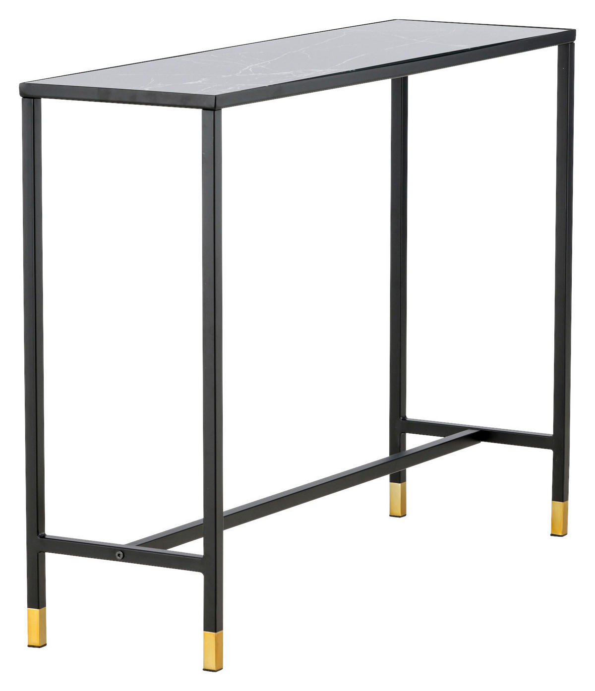 BEISTELLTISCH 100/30/75 cm Schwarz, Messingfarben rechteckig  - Messingfarben/Schwarz, Design, Glas/Metall (100/30/75cm) - Livetastic