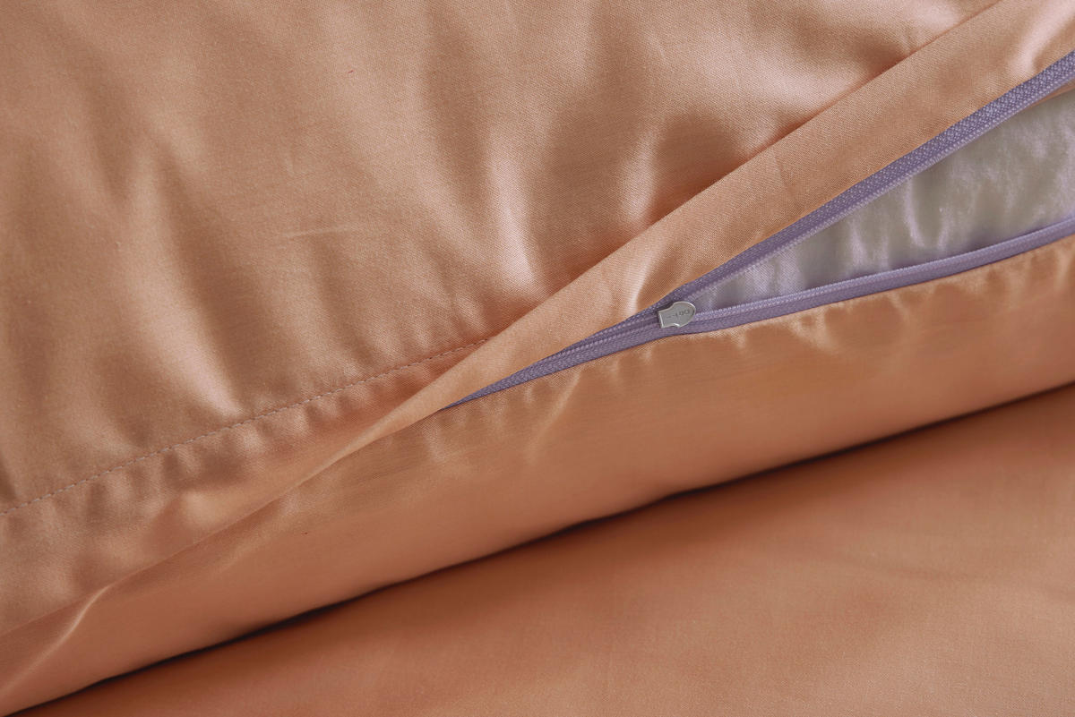 BETTWÄSCHE Makosatin 155/220 cm  - Aprikose, Basics, Textil (155/220cm) - Bugatti