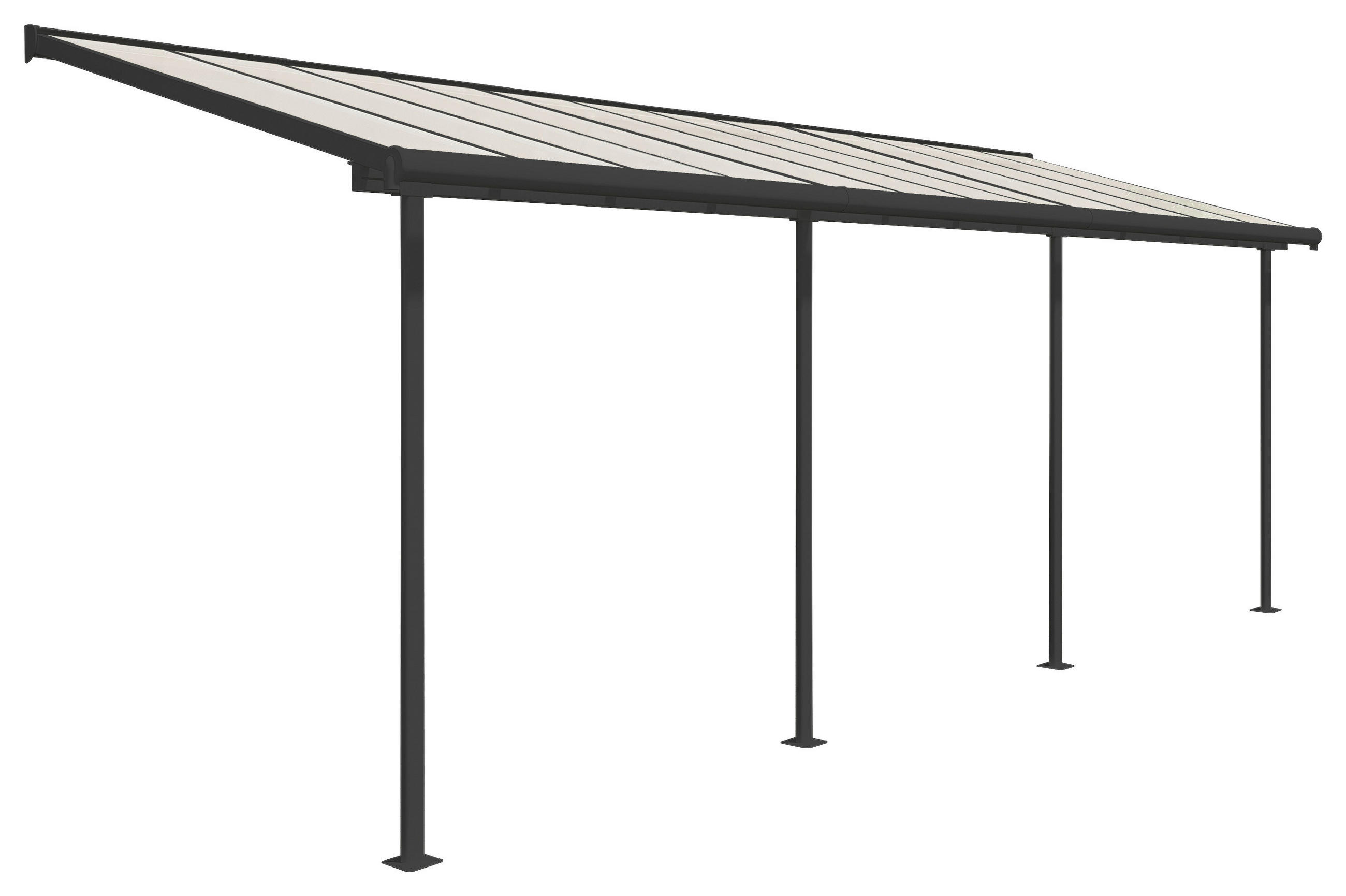 TERRASSENÜBERDACHUNG - Grau, Basics, Metall (670/257/230cm) - Ambia Garden