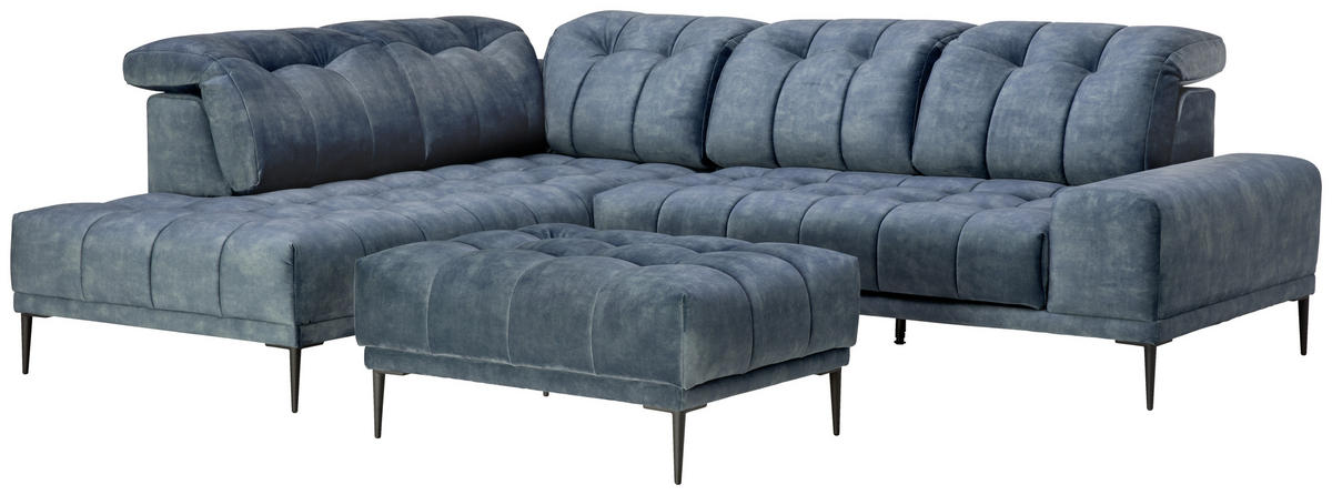 UGAONA GARNITURA plava  - crna/plava, Dizajnerski, tekstil/metal (226/276cm) - Stylife
