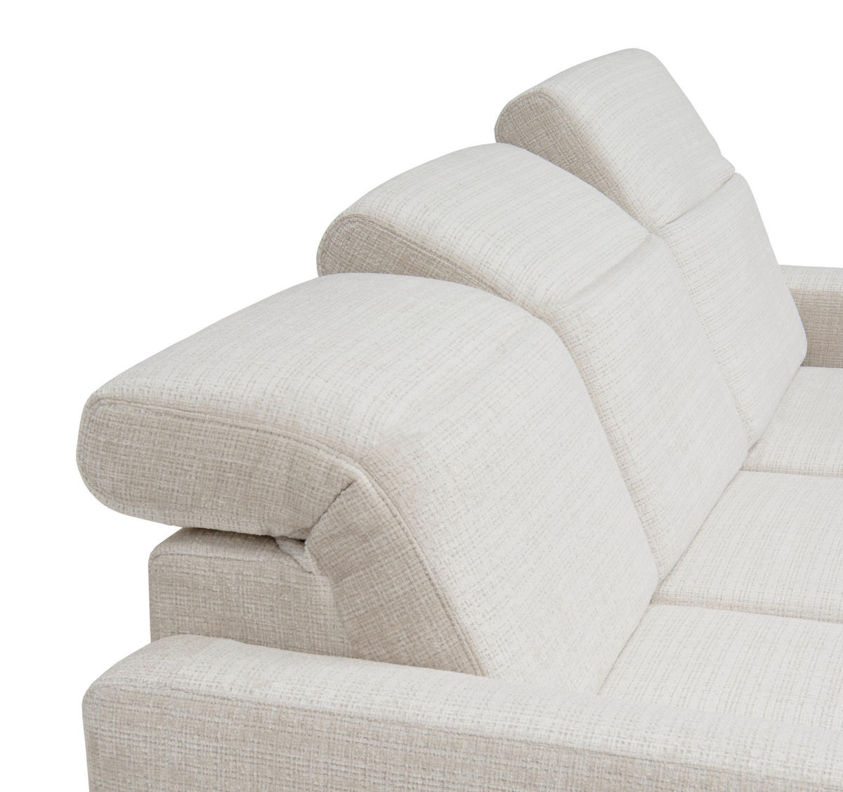 ECKSOFA FABIO in Chenille Creme  174/223 cm  - Creme/Schwarz, Design, Textil/Metall (174/223cm) - Livetastic