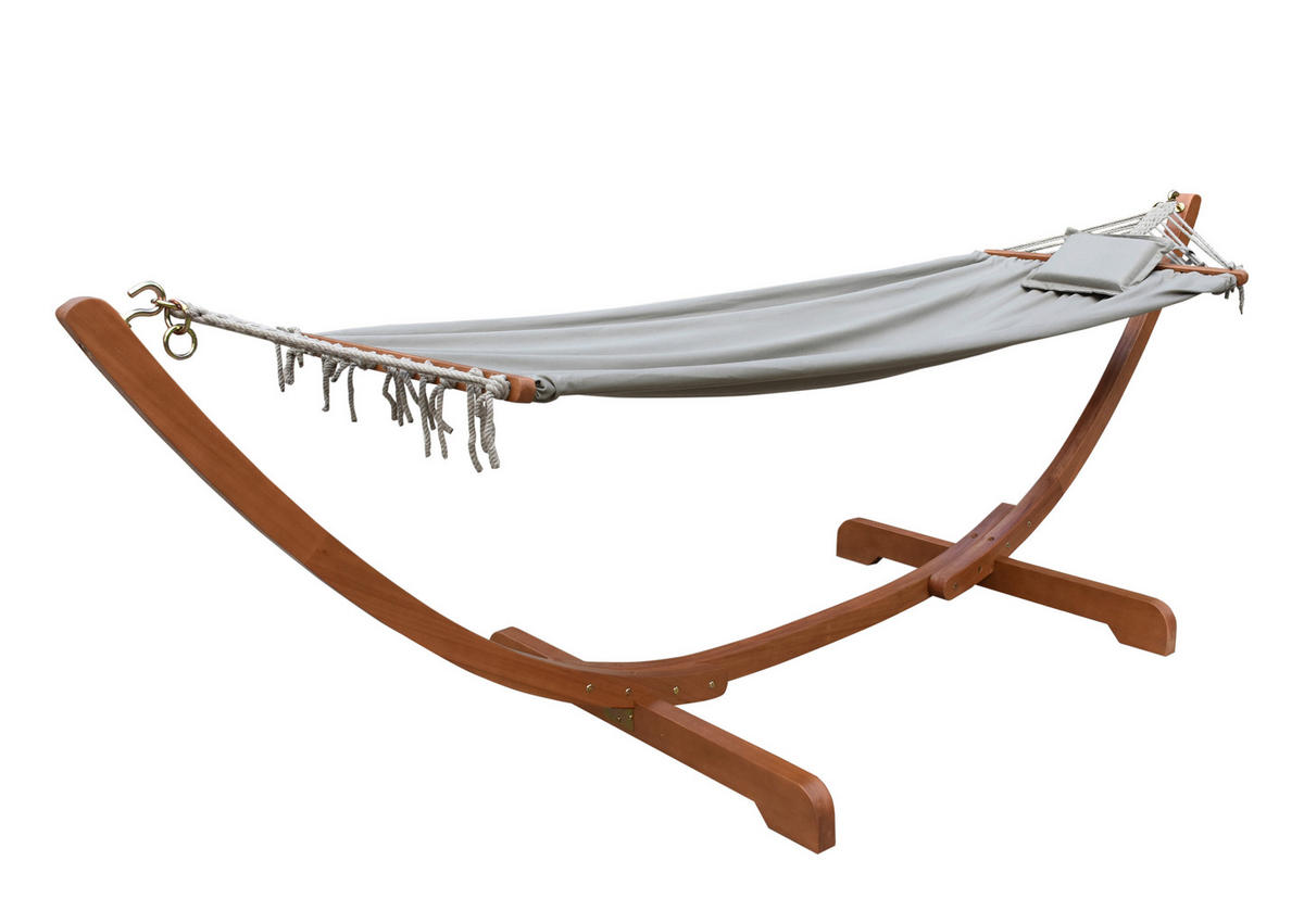 HÄNGEMATTE 195/80/108 cm  - Eukalyptusholzfarben/Braun, MODERN, Holz/Textil (195/80/108cm) - Gardenson