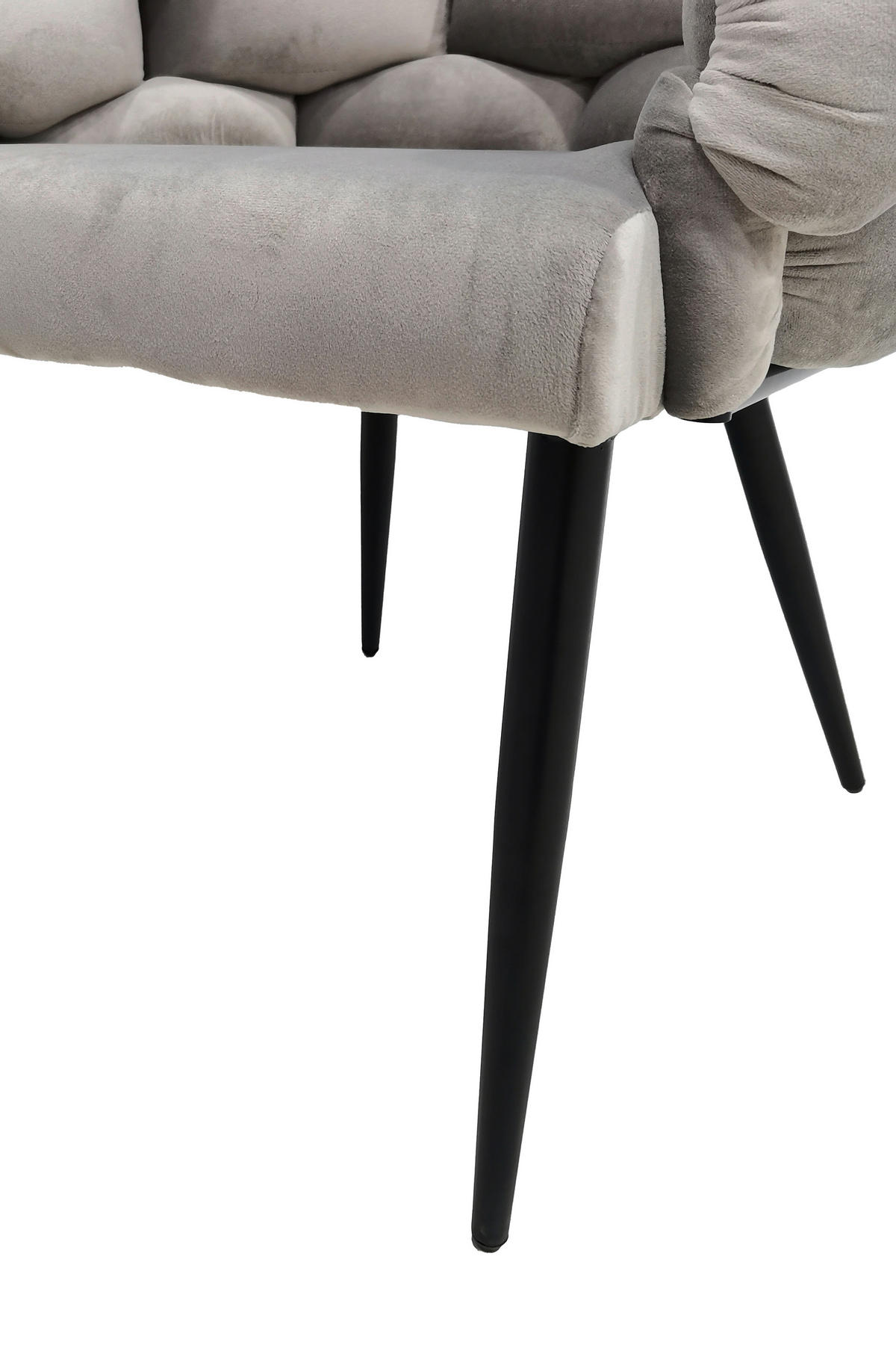 ARMLEHNSTUHL-SET 2 Stück  in Samt  - Taupe/Schwarz, MODERN, Textil/Metall (65/79/61cm) - Kayoom