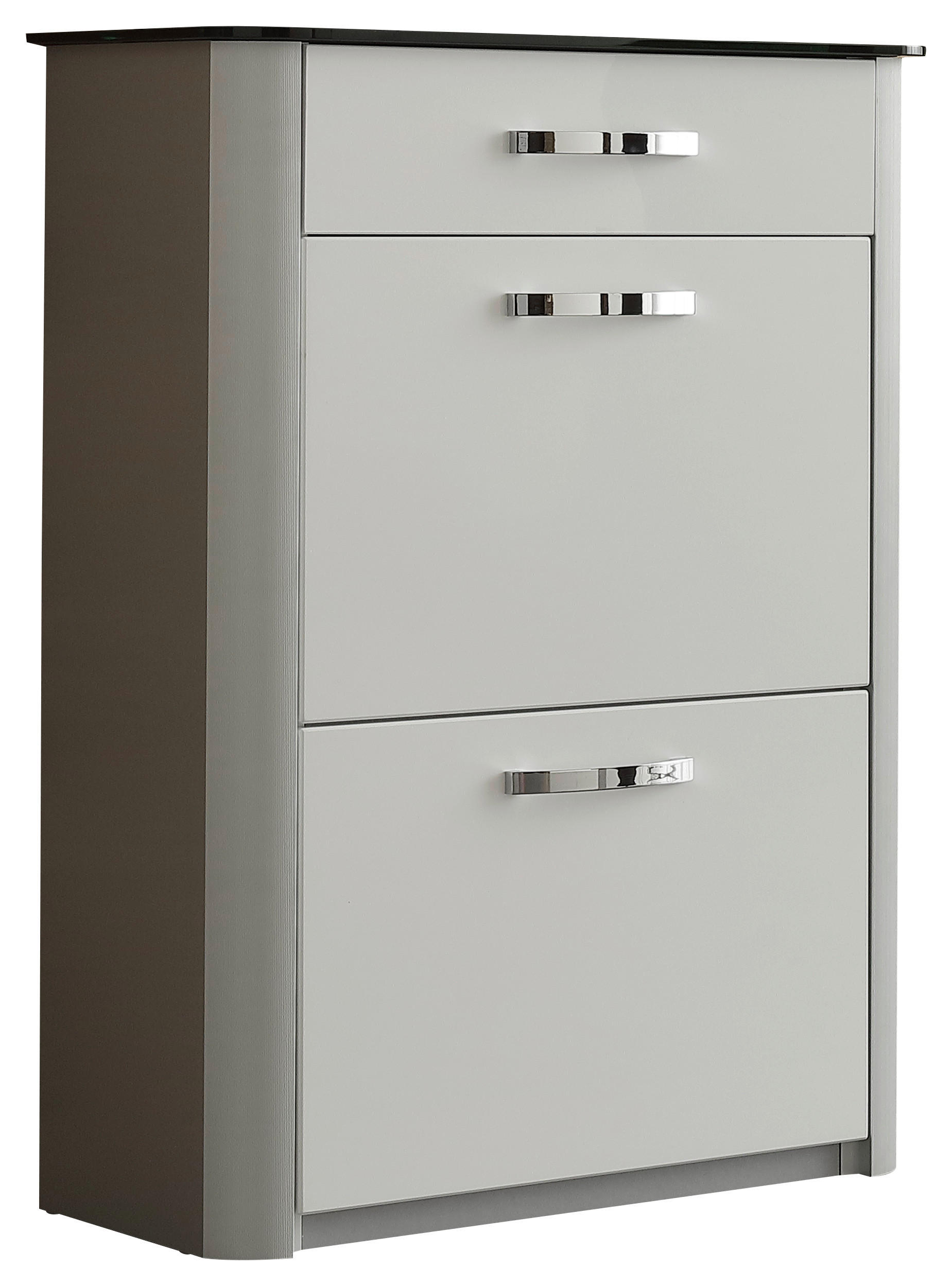Moderano Schuhschrank Silber, Weiß, Alu 71x97x34 cm
