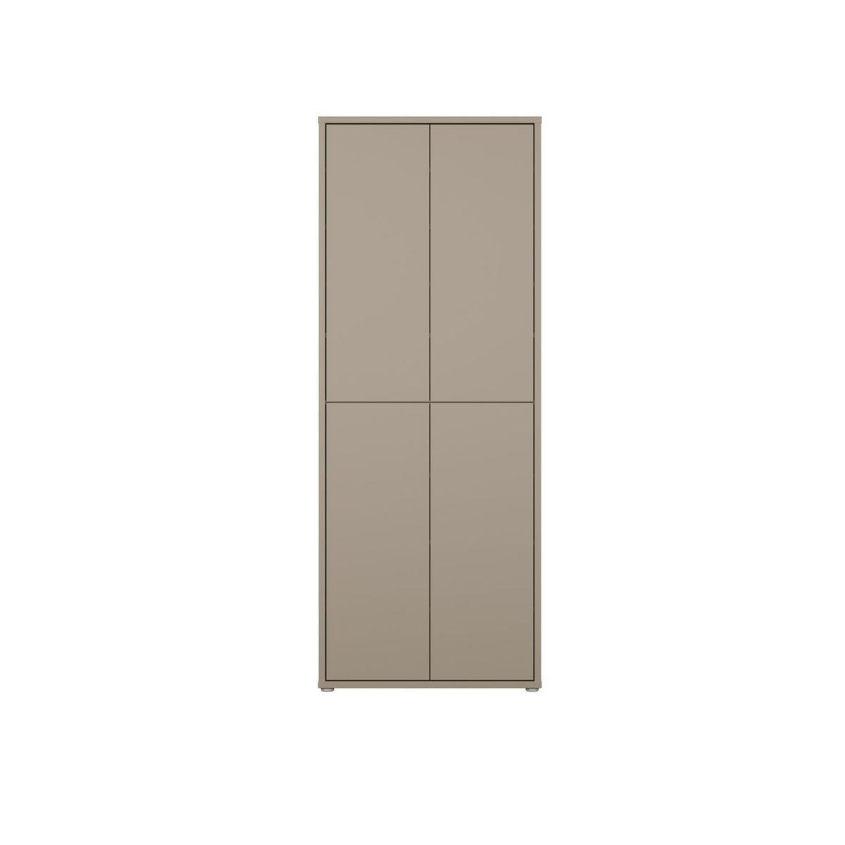 SCHUHSCHRANK Taupe  - Taupe/Grau, MODERN, Holzwerkstoff/Kunststoff (74,5/191,9/34,9cm) - Carryhome