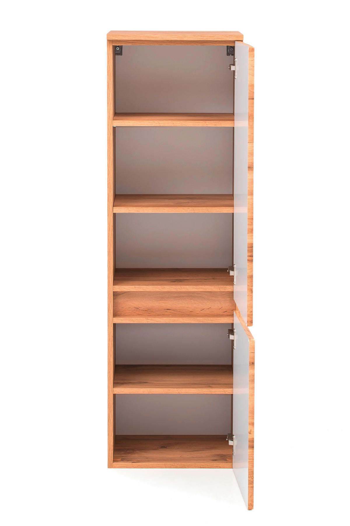 MIDISCHRANK 40/130/35 cm  - Eiche Wotan/Silberfarben, Natur, Holzwerkstoff/Kunststoff (40/130/35cm) - Xora