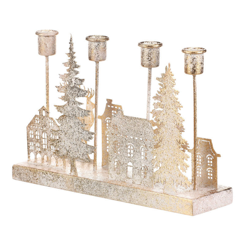 STOJAN NA SVIEČKU  kov - biela, Basics, kov (29/20/8cm)