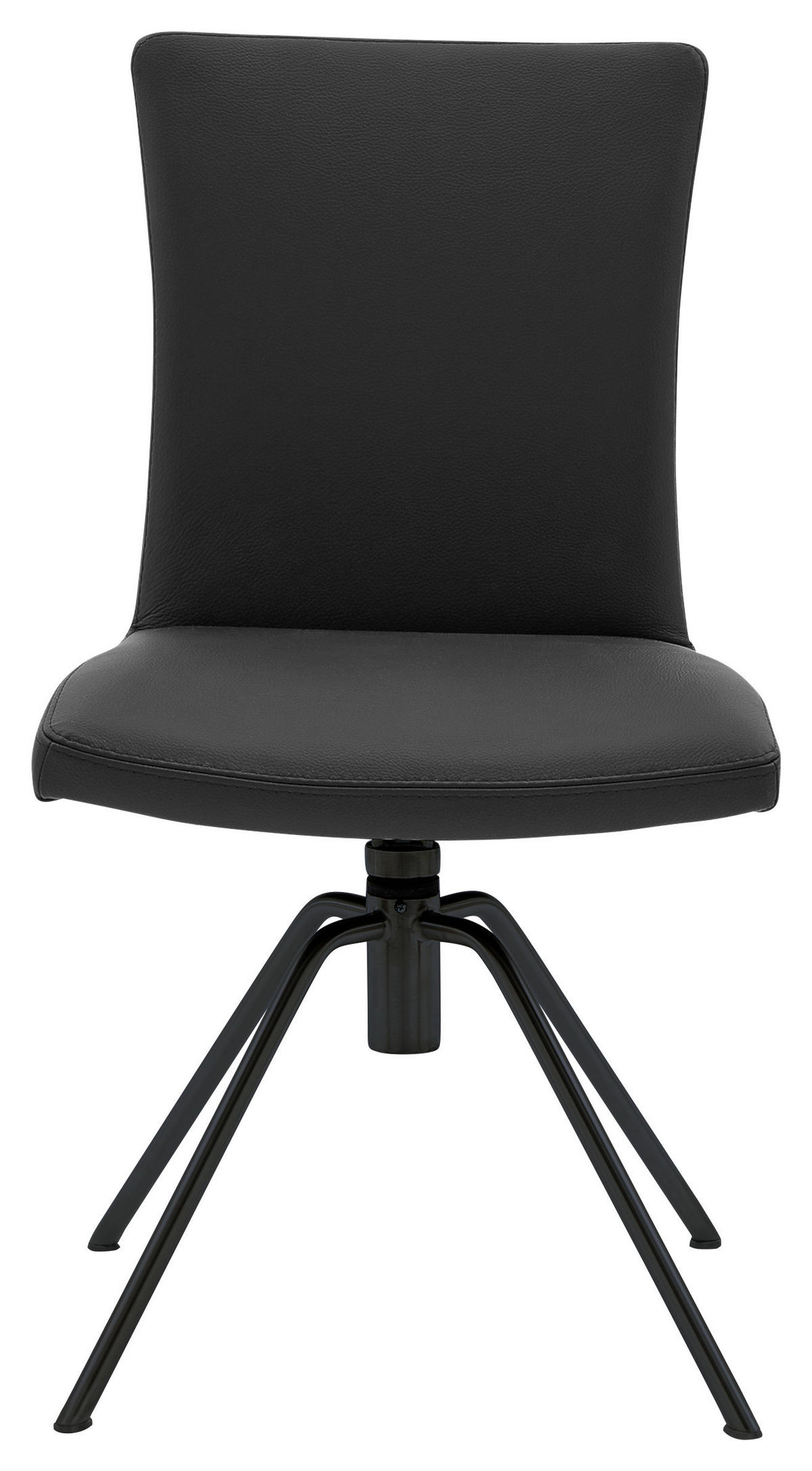 DREHSTUHL Schwarz  - Schwarz, Design, Leder/Metall (52/91/58cm) - Musterring