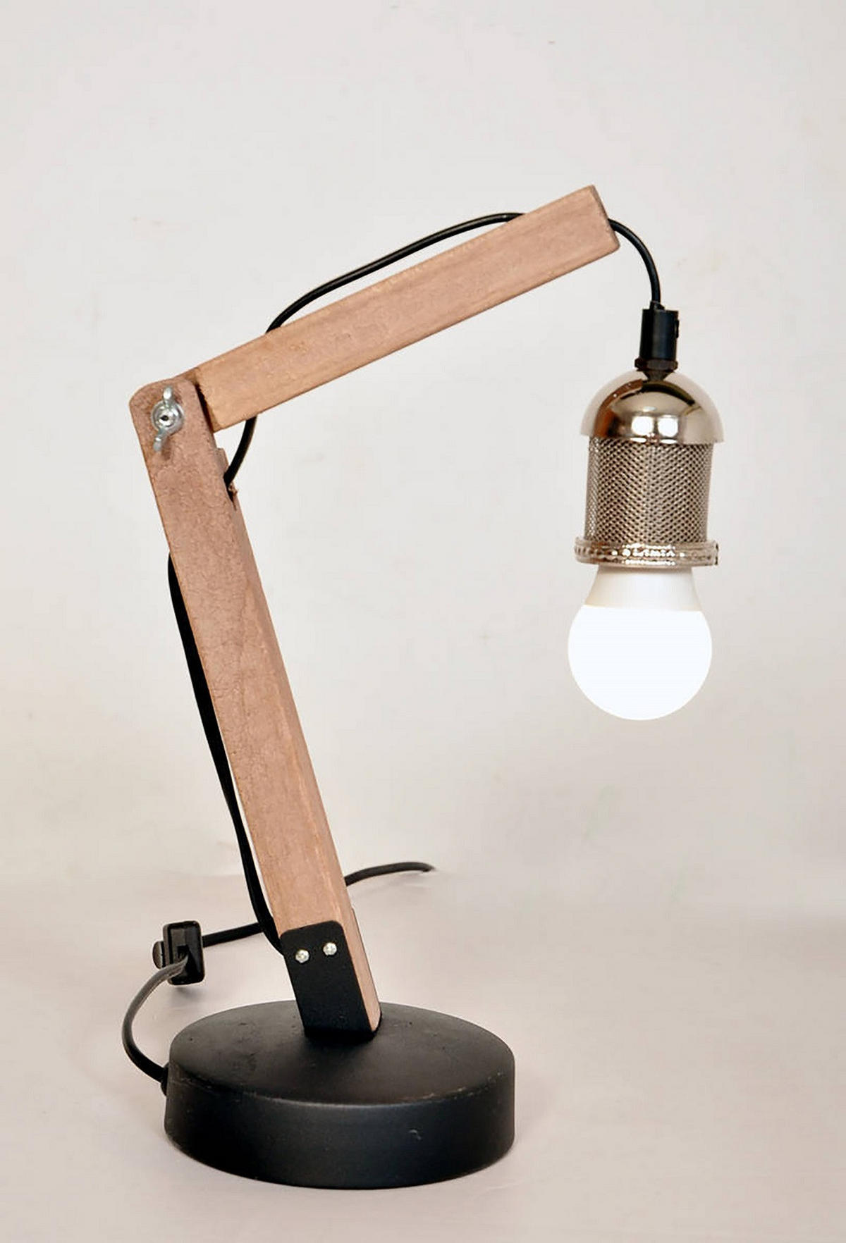 TISCHLEUCHTE 16/13/38,5 cm   - Silberfarben/Schwarz, Trend, Holz/Metall (16/13/38,5cm) - Kayoom