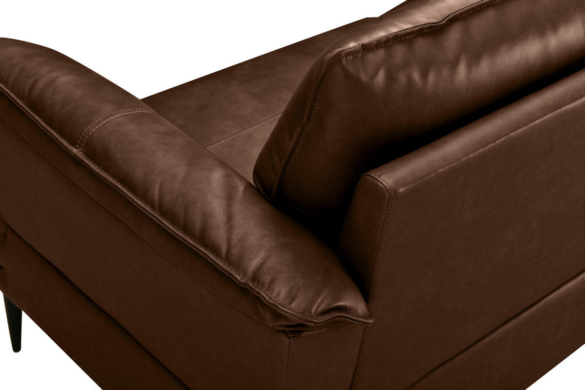 DVOSJED drvo, tekstil, koža  tamno smeđa    - tamno smeđa/crna, Design, koža/drvo (195/87/90cm) - MID.YOU