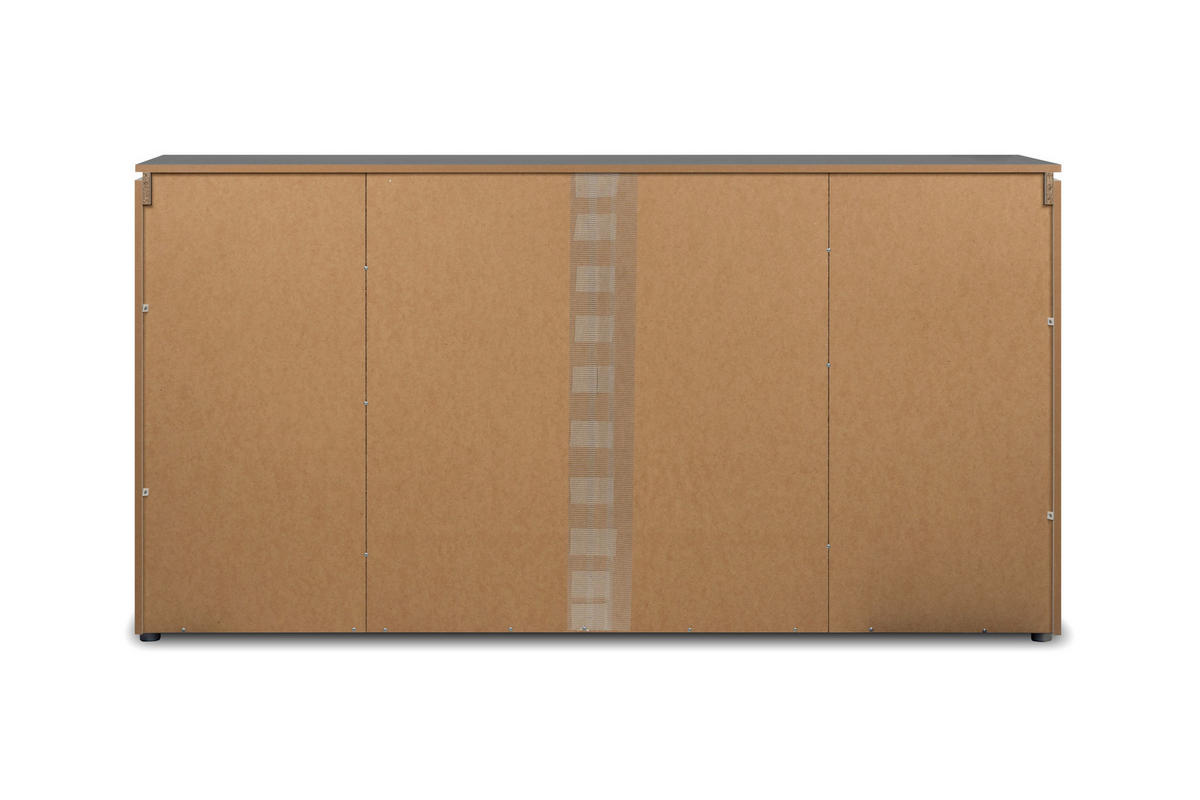 SIDEBOARD  in 177,5/92/40 cm  - Chromfarben/Weiß Hochglanz, Design, Holzwerkstoff/Kunststoff (177,5/92/40cm) - Livetastic