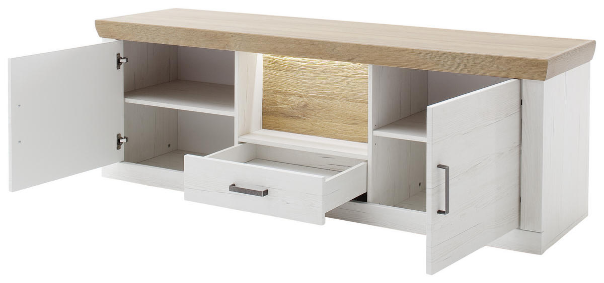 LOWBOARD  in 181/62/50 cm  - Eichefarben/Graphitfarben, Design, Holzwerkstoff/Kunststoff (181/62/50cm) - MID.YOU