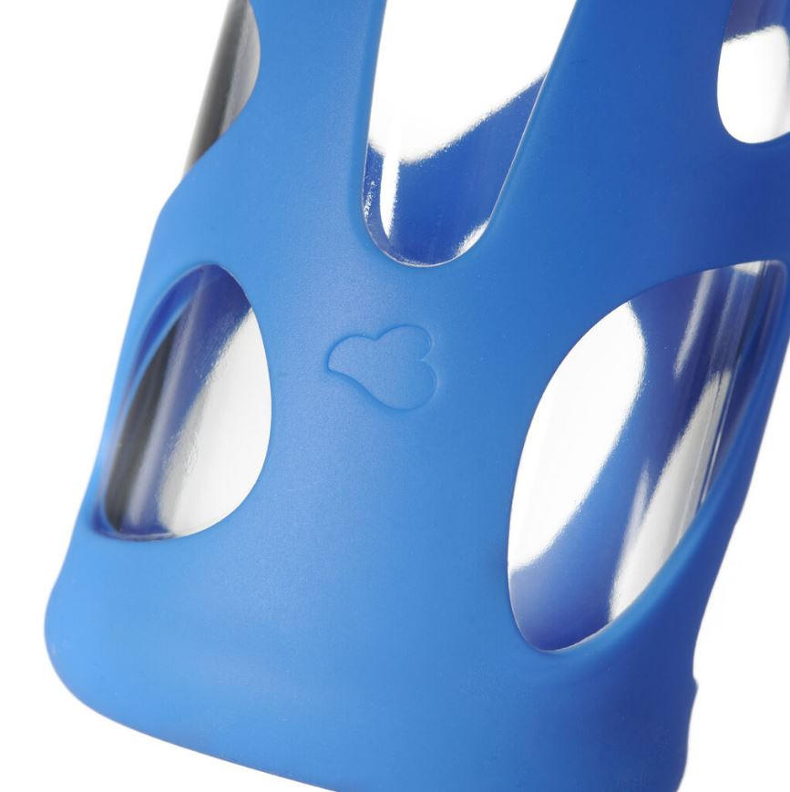 KINDERTRINKFLASCHE  - Blau, Basics, Glas/Kunststoff (8/27,3/7,3cm) - Leonardo