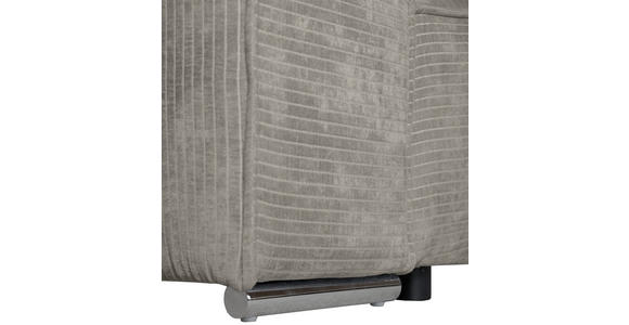 BIGSOFA in Flachgewebe Creme  - Chromfarben/Creme, KONVENTIONELL, Textil/Metall (256/68/122cm) - Carryhome