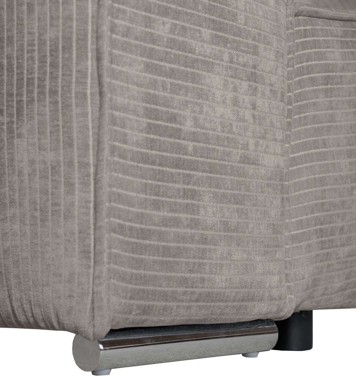 BIGSOFA Flachgewebe Creme  - Chromfarben/Creme, KONVENTIONELL, Textil/Metall (256/68/122cm) - Carryhome