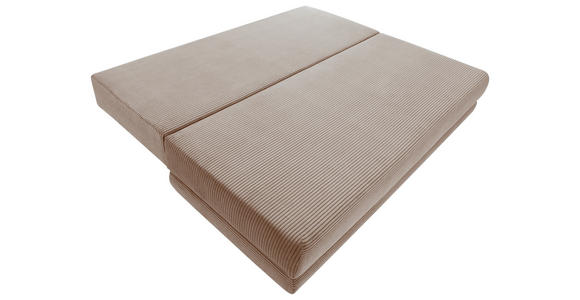 SCHLAFSOFA Cord Taupe Rückenkissen, Armlehnenkissen, Bettkasten, Schlaffunktion, Rücken echt, Liegefläche im Originalstoff  - Taupe/Schwarz, KONVENTIONELL, Holz/Textil (196/96/103cm) - Carryhome