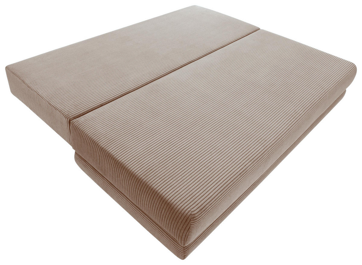 SCHLAFSOFA  mit Liegefunktion, Schlafen auf Sitzhöhe, Rücken echt Cord Taupe  - Taupe/Schwarz, KONVENTIONELL, Holz/Textil (196/96/103cm) - Carryhome