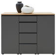 SIDEBOARD 135/102/41 cm  - Eichefarben/Schwarz, Design, Holz/Holzwerkstoff (135/102/41cm) - Dieter Knoll