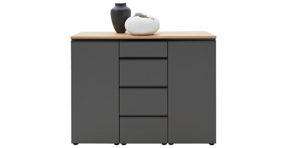 SIDEBOARD 135/102/41 cm  - Eichefarben/Schwarz, Design, Holz/Holzwerkstoff (135/102/41cm) - Dieter Knoll