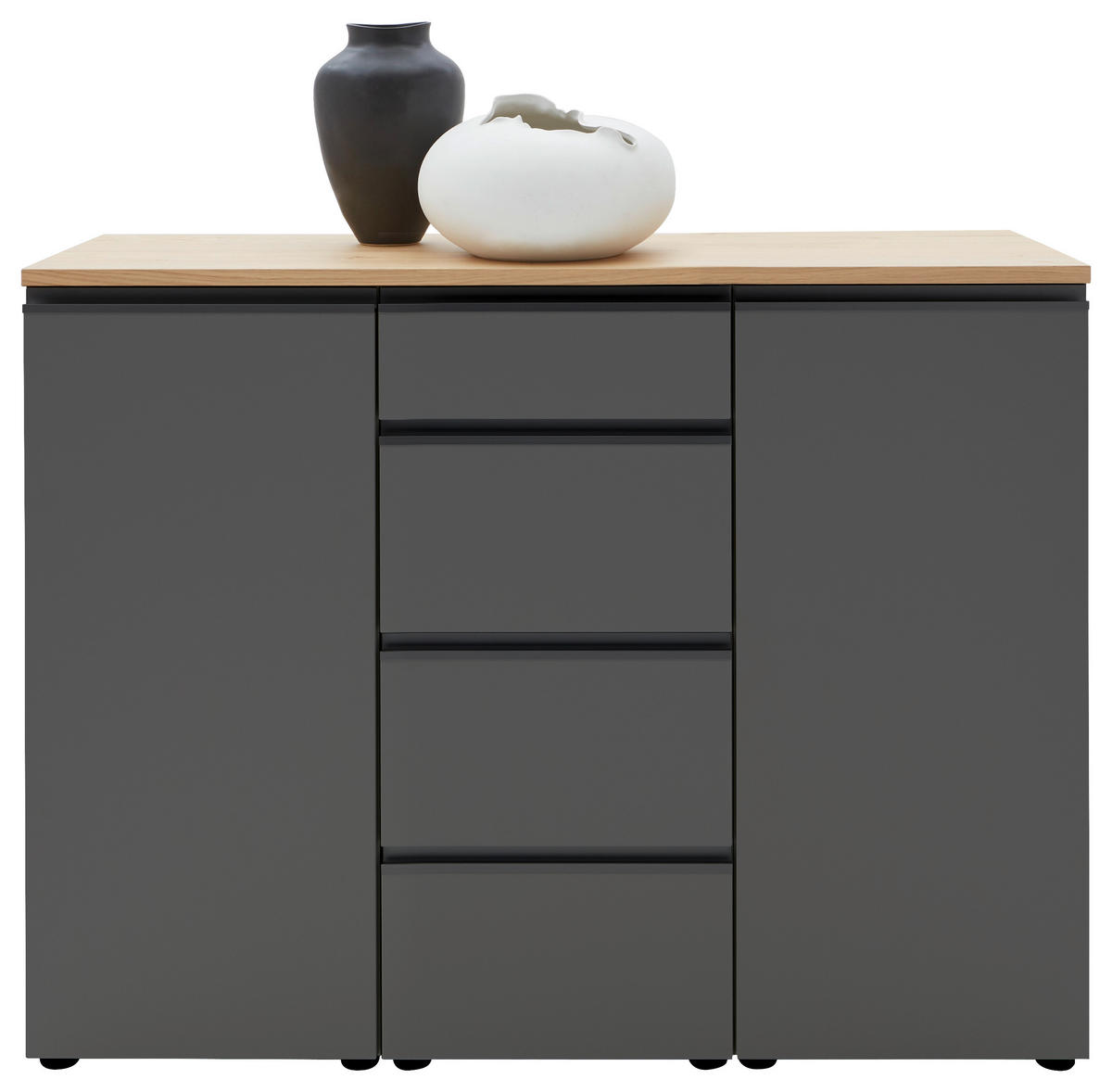 SIDEBOARD  in 135/102/41 cm  - Eichefarben/Schwarz, Design, Holz/Holzwerkstoff (135/102/41cm) - Dieter Knoll