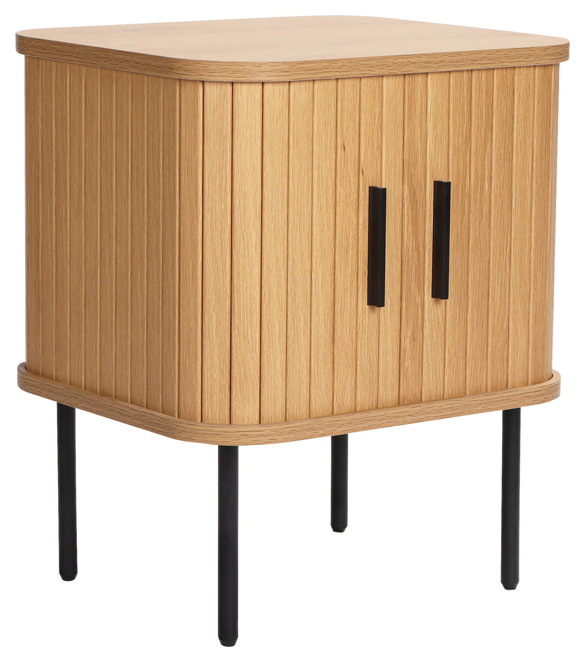 NACHTSCHRANK 45/55/40 cm  - Eichefarben/Schwarz, Design, Holzwerkstoff/Metall (45/55/40cm) - Xora