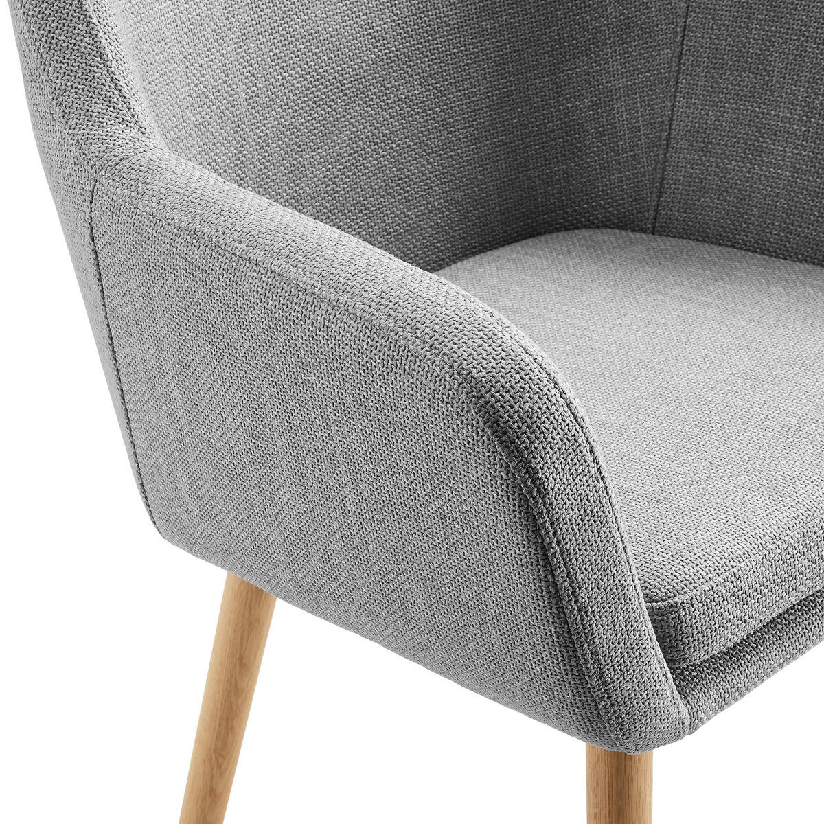 ARMLEHNSTUHL  in Struktur  - Hellgrau/Naturfarben, MODERN, Holz/Textil (62/84/60cm) - Livetastic